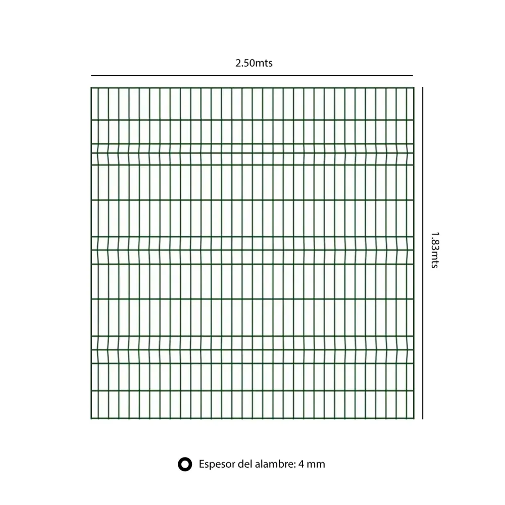 Pack 10 Reja y Poste Tipo Acmafor 3D 2.50 x 1.83 Mts Verde Hoga Industrial