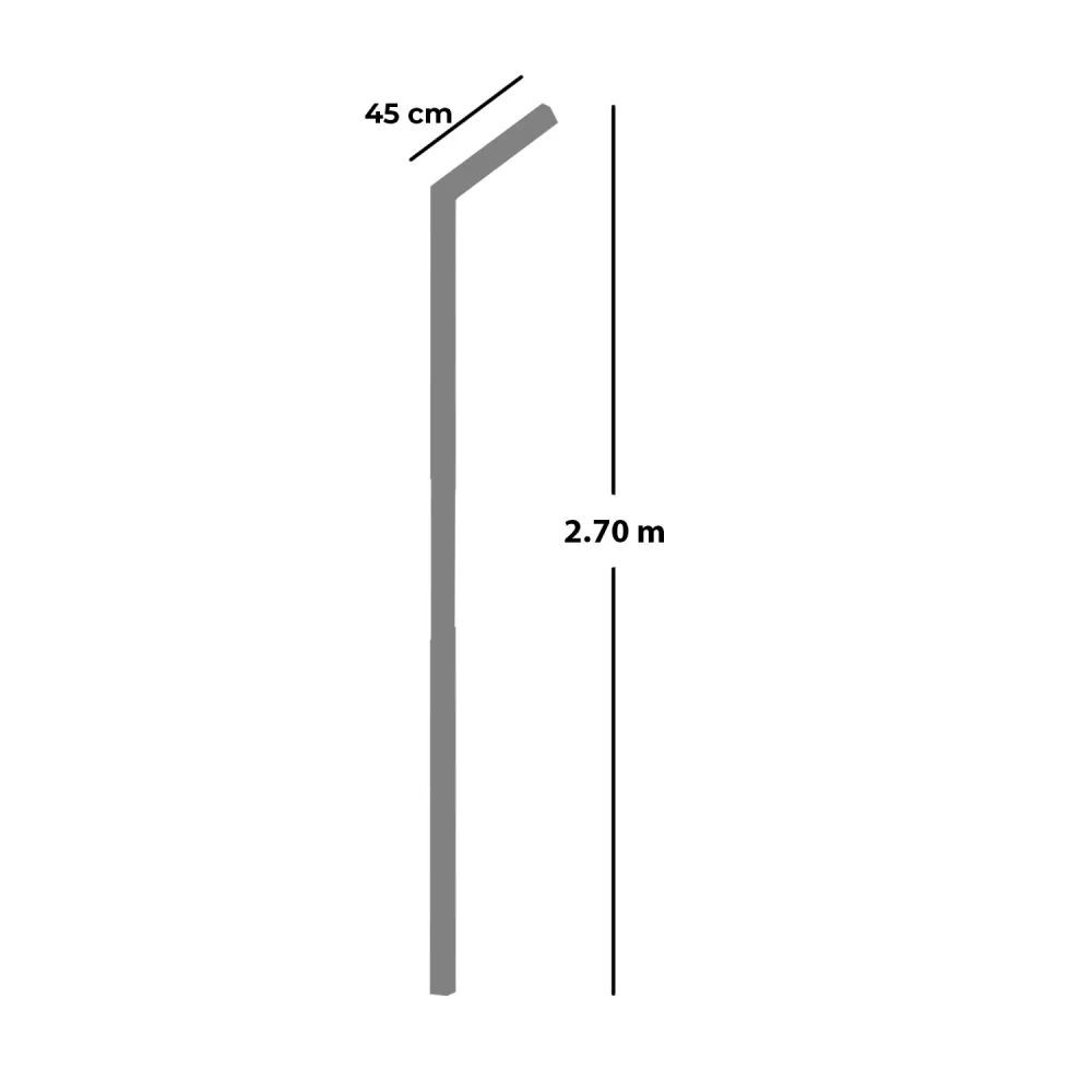 Poste Verde Con Brazo 2.70M Hoga Industrial