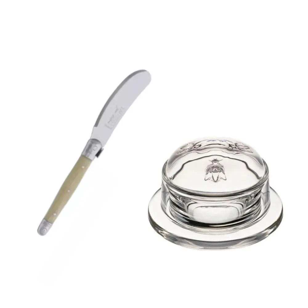 PACK MANTEQUILLERO + CUCHILLO MÁRMOL La Rochere
