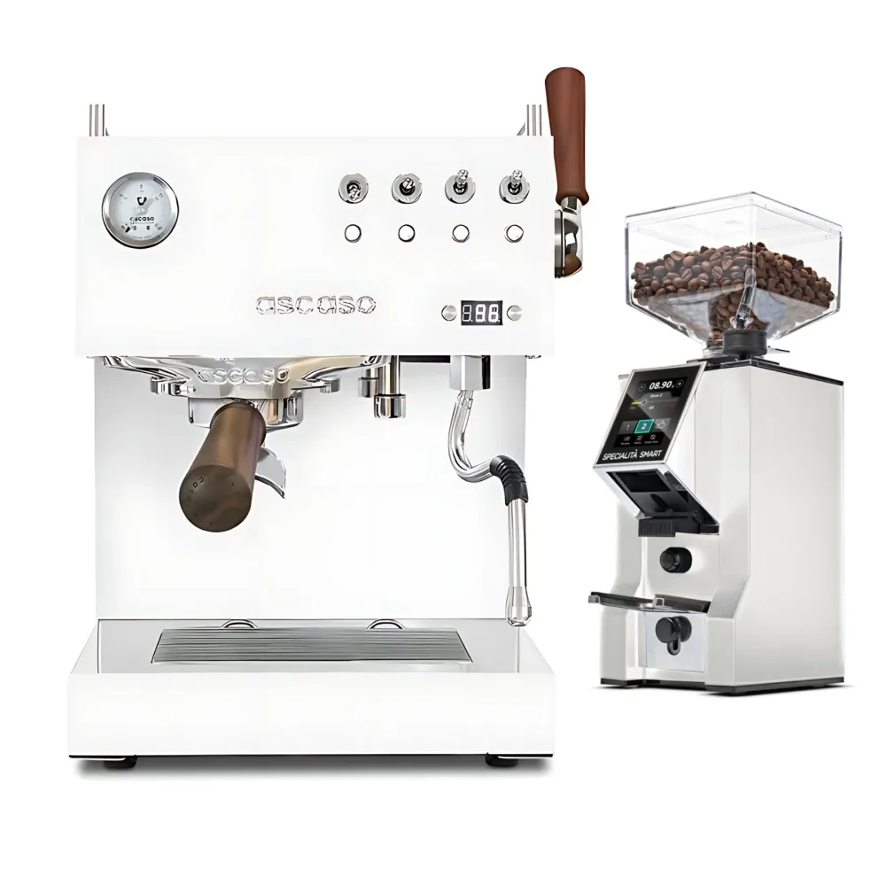 Ascaso Steel DUO Plus Blanco con Eureka Specialita Smart