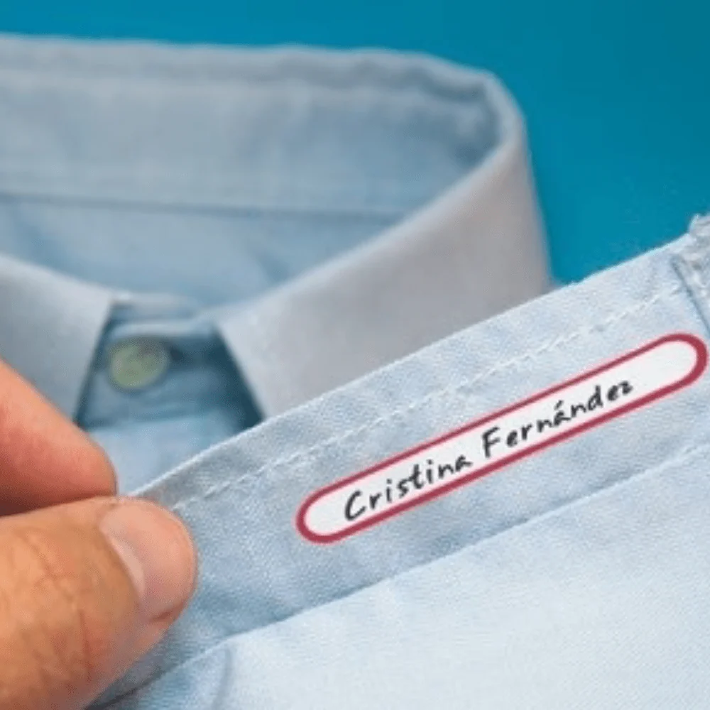 Etiquetas para ropa escribir y planchar Mine