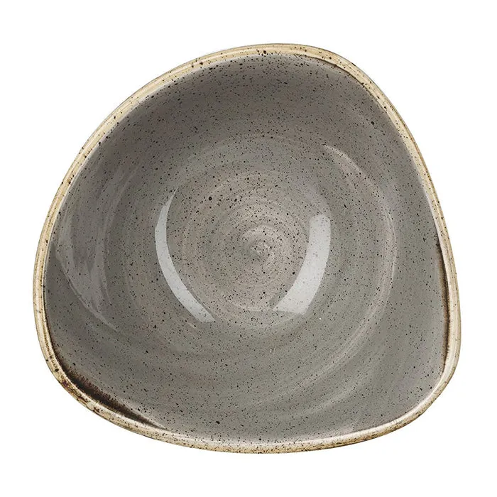 Bowl Triangular 9 Oz (267ml) Peppercorn Grey Stonecast