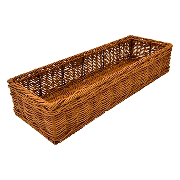 Canasta Rectangular Tipo Ratan Sin procesar 55X19.5X11 Cm Polipropileno