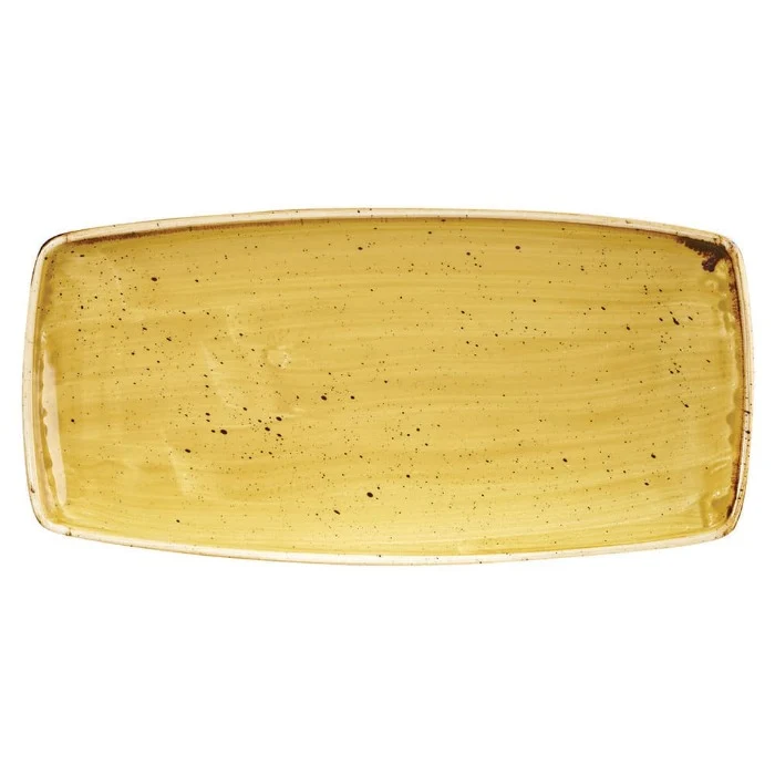 Plato Rectangular 29.5 X 14 cm Mustard Seed Ámbar Stonecast