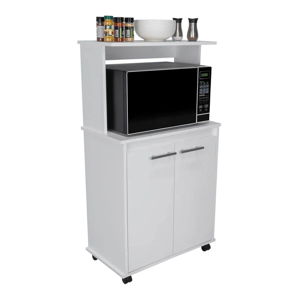 Módulo Microondas Delfi, Blanco, con Dos Puertas Batientes RTA Design