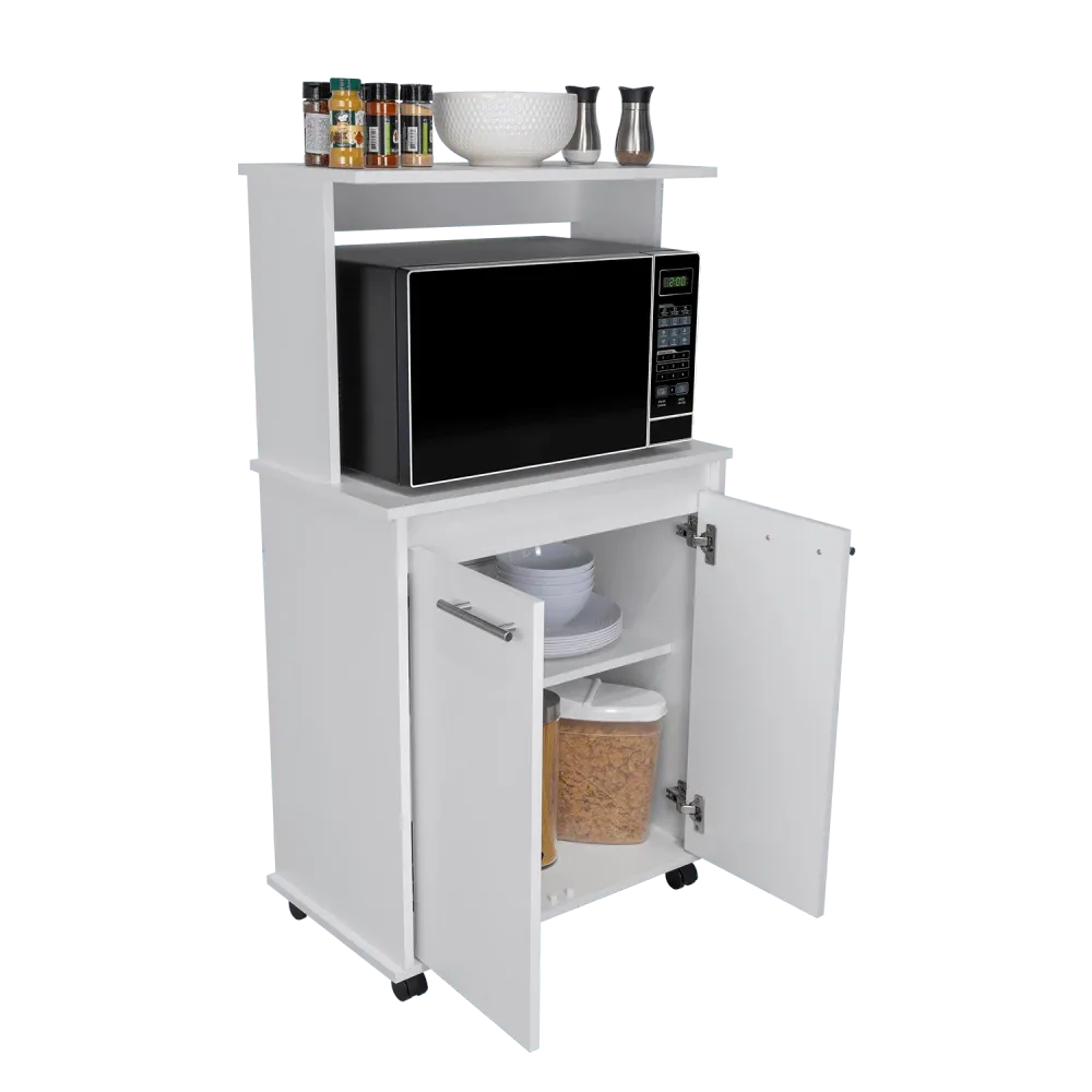Módulo Microondas Delfi, Blanco, con Dos Puertas Batientes RTA Design