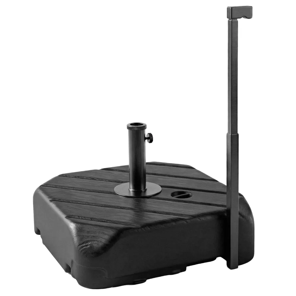 Outsunny Base para Sombrilla con Ruedas, Soporte de Parasol de HDPE, Pie para Sombrilla con Postes Ø38 mm, Ø48 mm, Rellena...