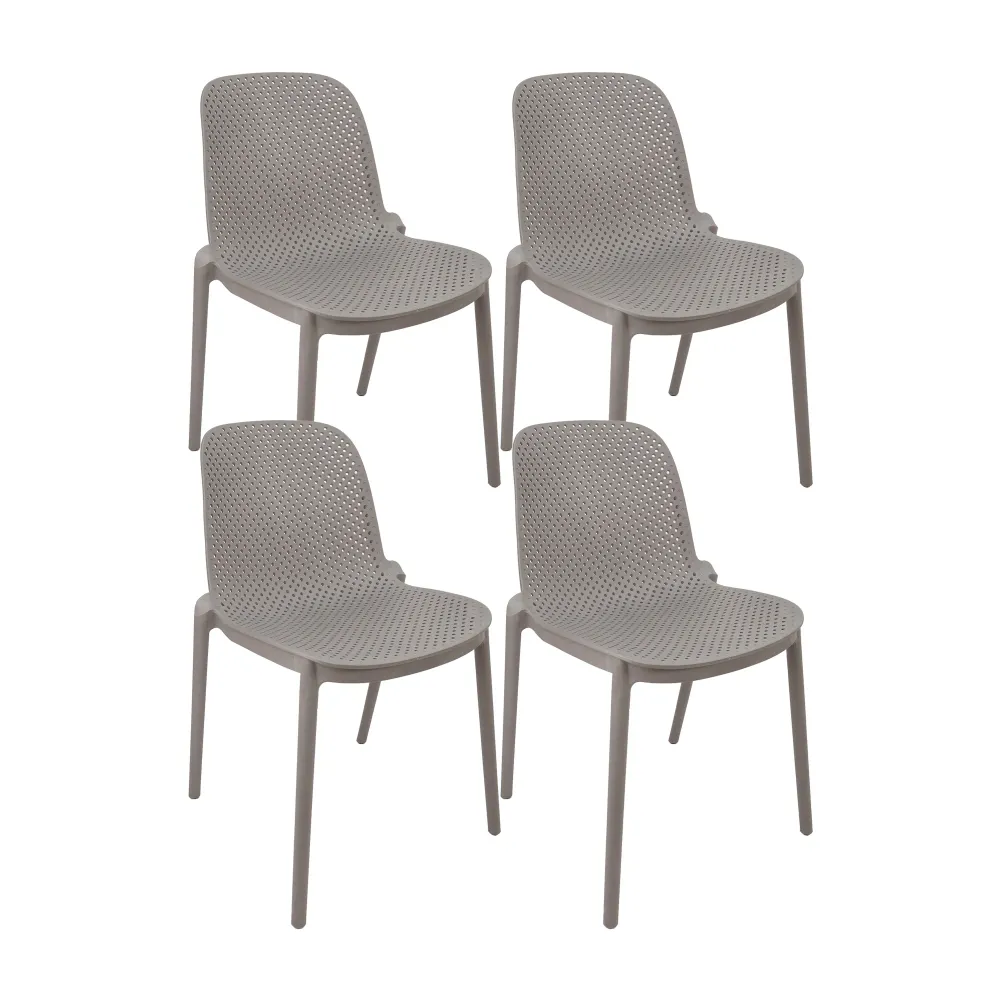 Set de 4 sillas exterior berlin sin brazos beige marca Boxbit