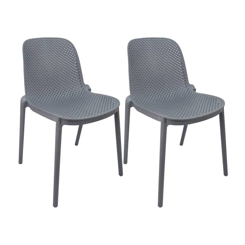 Set de 2 sillas exterior berlin sin brazos gris marca Boxbit