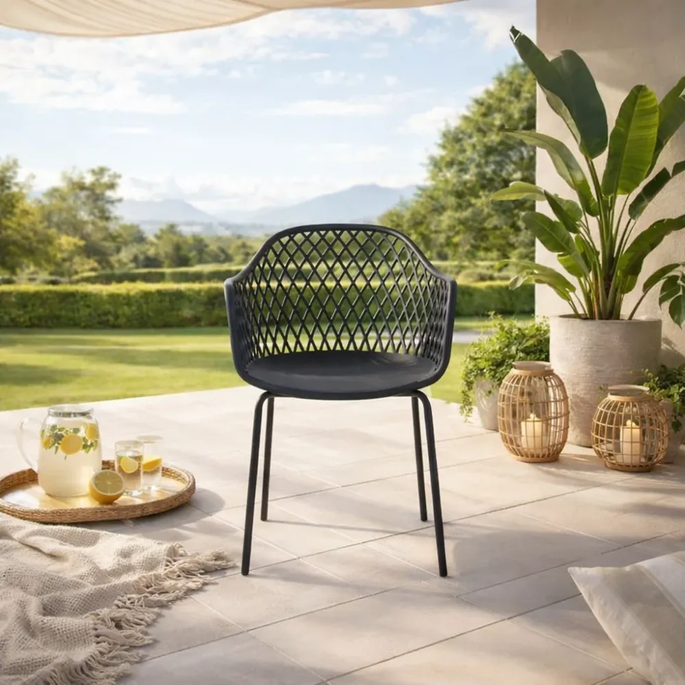 Silla de exterior Rodas - Negro CAZEDIS