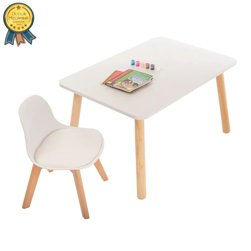 Mesa Rectangular - Silla Frankfurt (no barnizado) Blanco DUDUK México