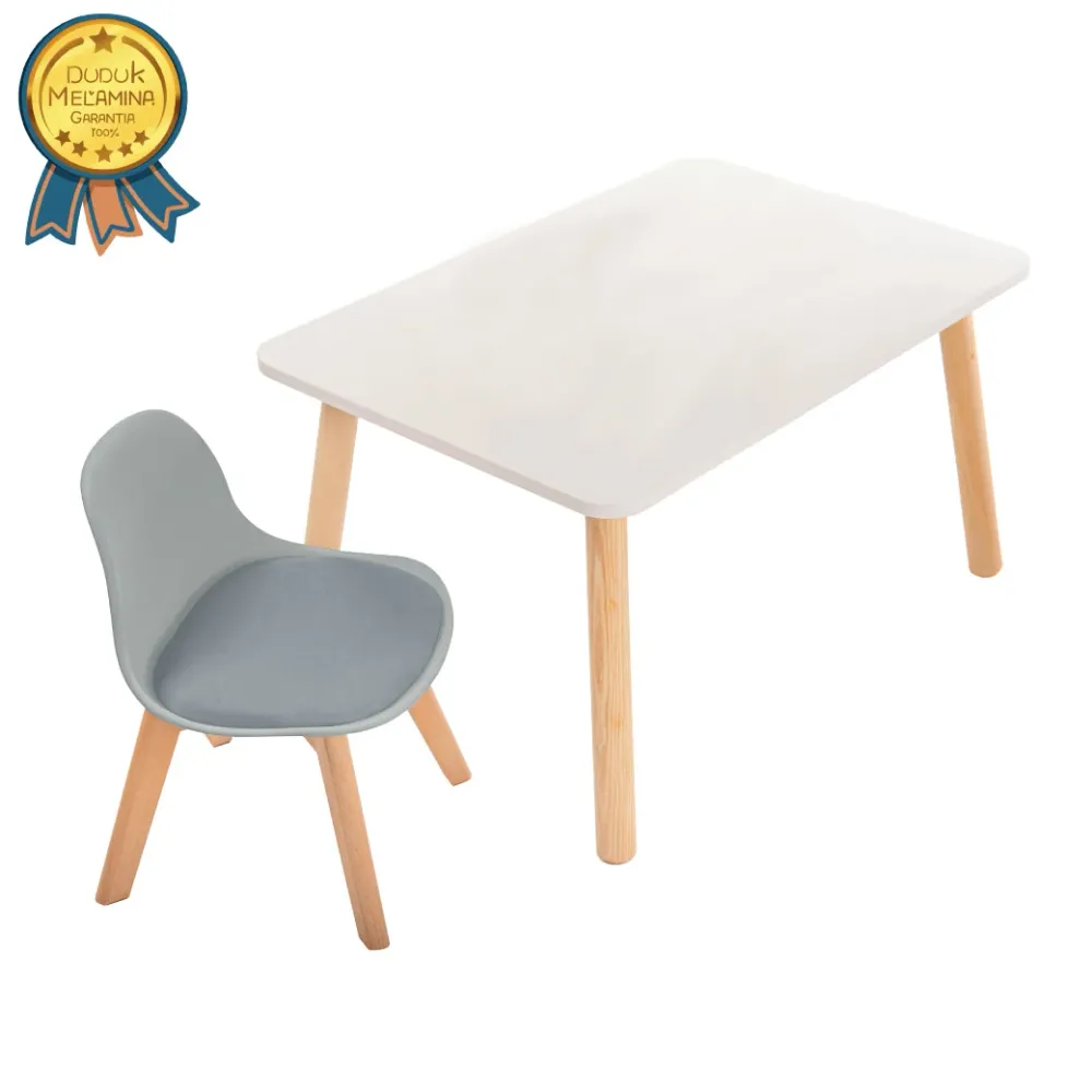 Mesa Rectangular - Silla Frankfurt (no barnizado) Blanco DUDUK México