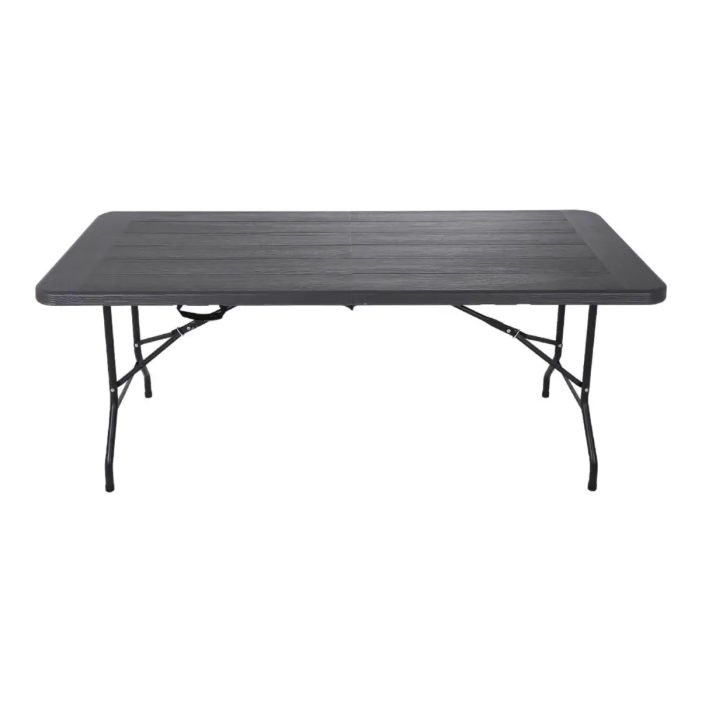 Mesa Plegable Rectangular Diseño Madera 180x74 Gris Northwest