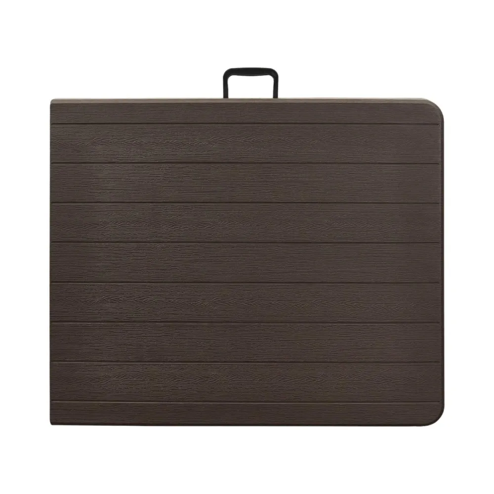 Mesa Plegable Rectangular Diseño Madera 180x74 Café Northwest