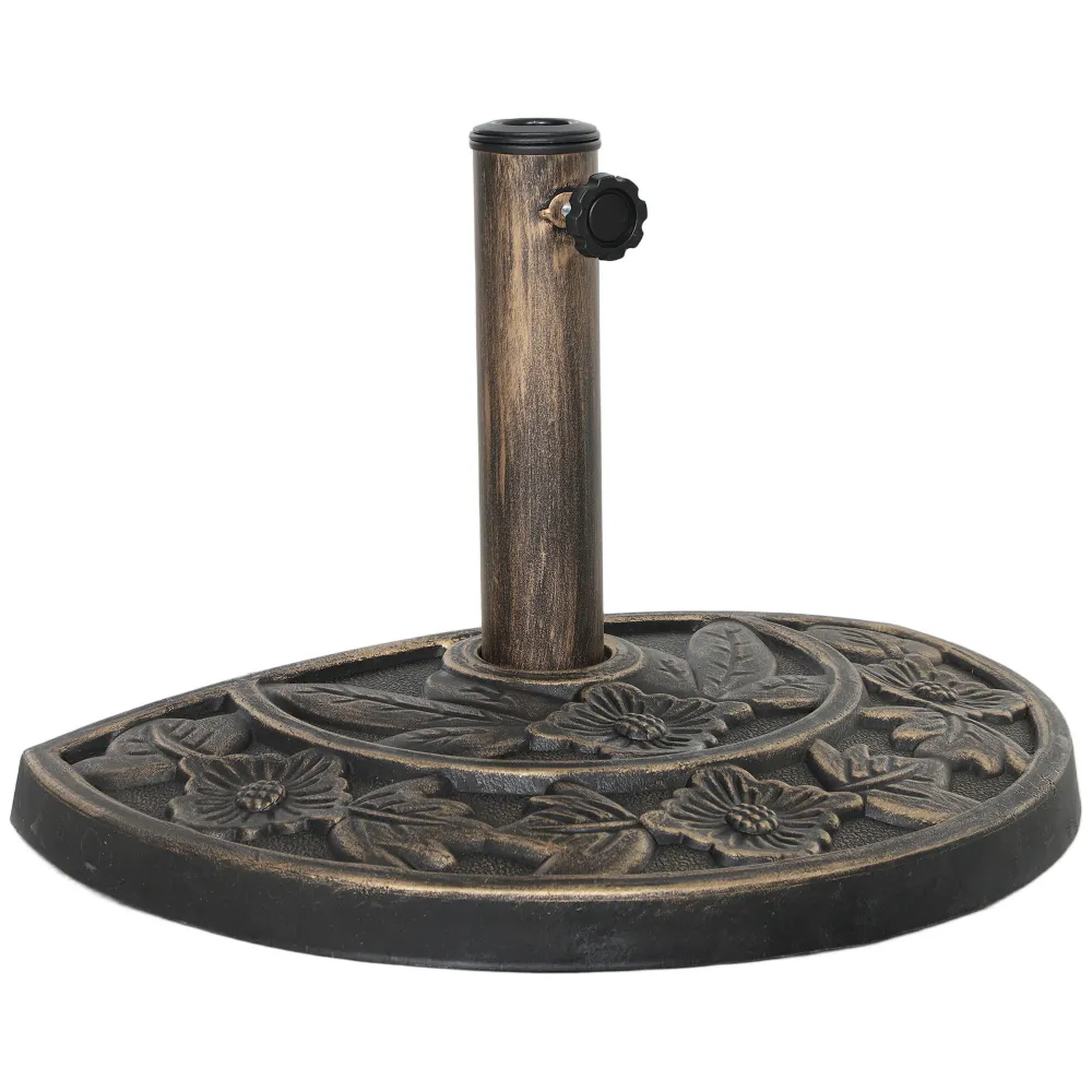 Outsunny Base para Sombrilla Semicircular Soporte para Parasol Pie para Sombrilla con Relleno de Cemento Peso 9,5 kg para...