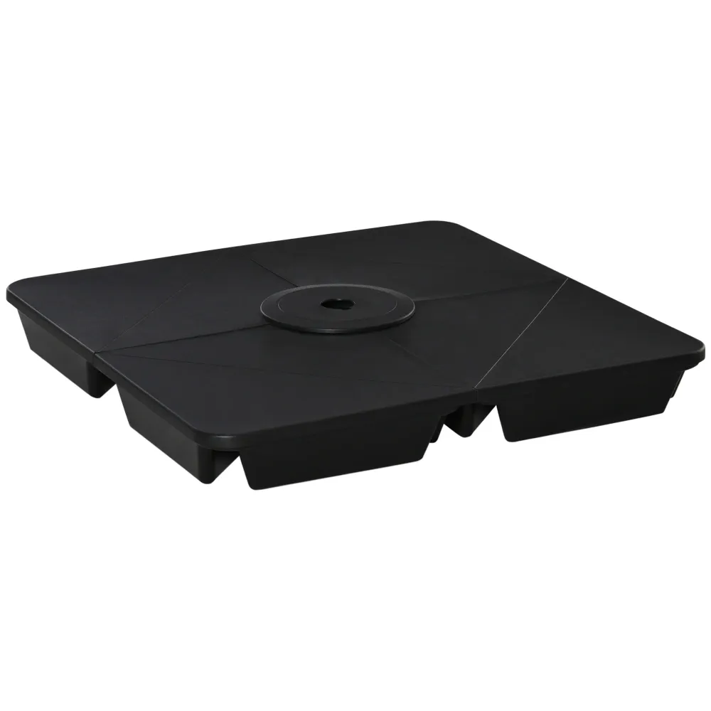 Outsunny 4 Pesos para Base de Sombrilla Rellenable de Arena 80 kg con Asa 4 Piezas para Base Cruzada de Parasol Sombrilla...