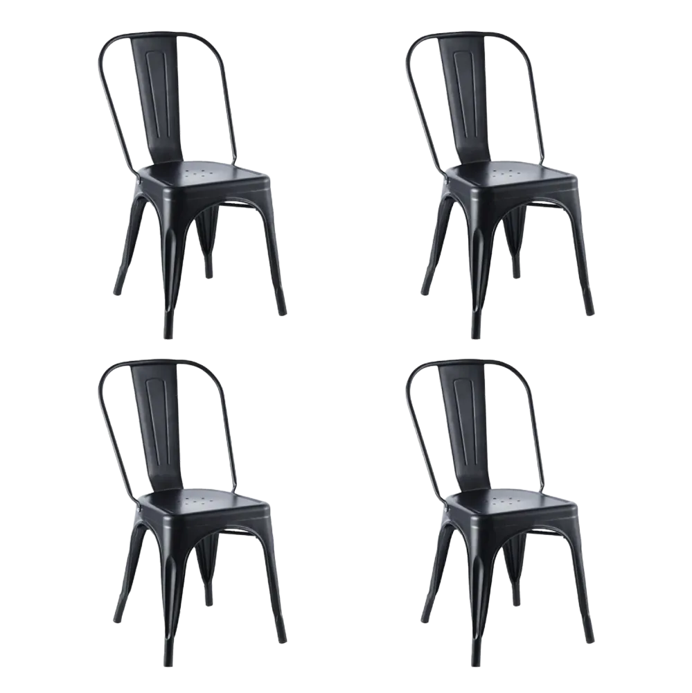 Set de 4 Sillas Tolix Negras Relan