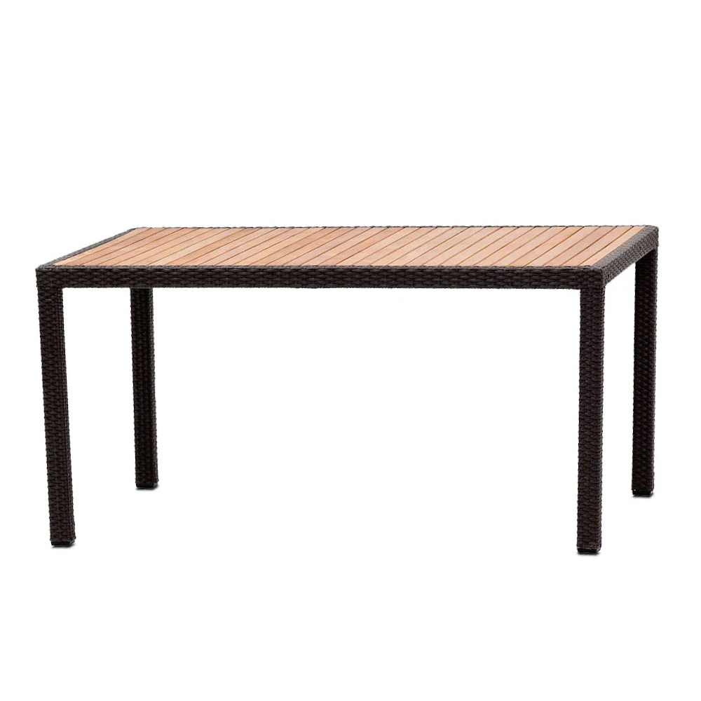 Mesa de exterior rectangular Sarabi - Madera y Negro
