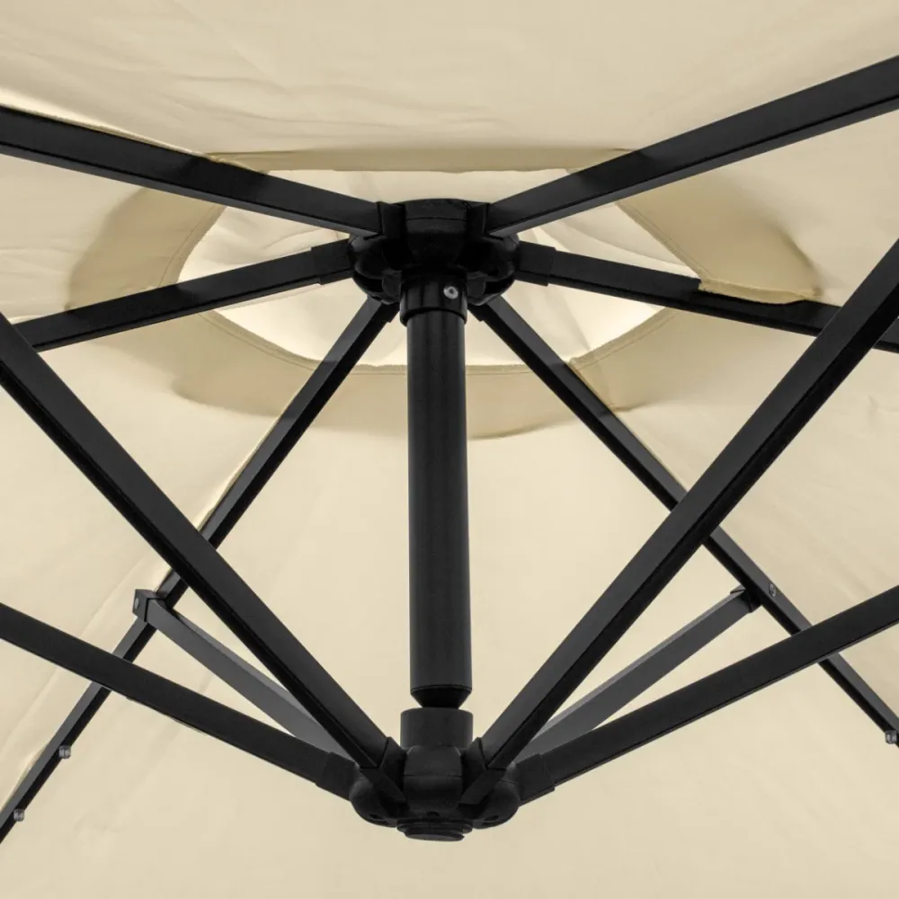 Sombrilla Voladiza de 3m con Luces LED - Crema