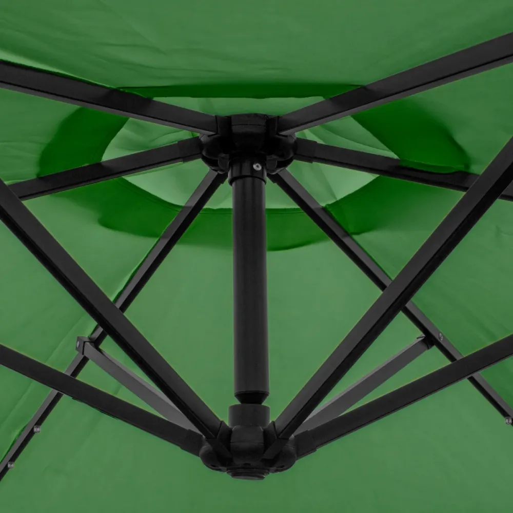 Sombrilla Voladiza de 3m con Luces LED- Verde