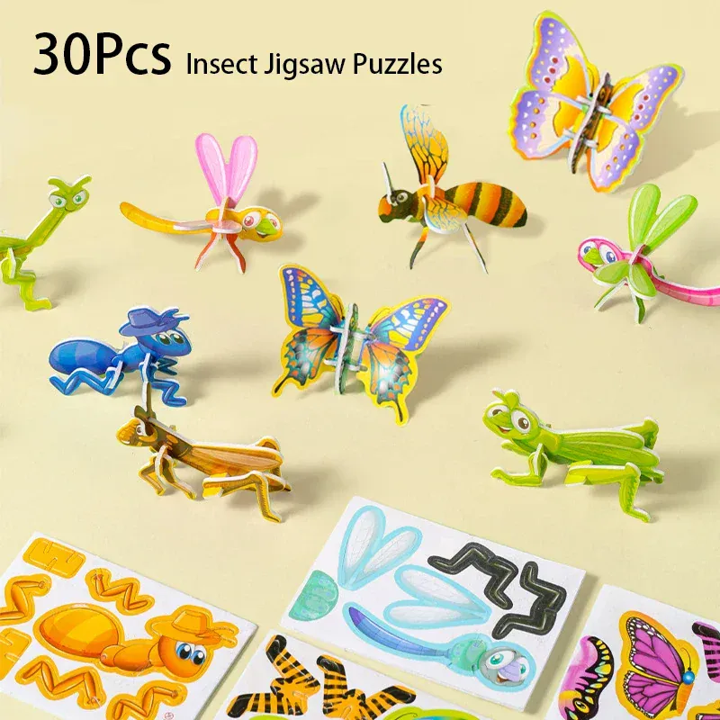 InsectiCraft – 30 Rompecabezas 3D en Papel para Niños Bébé Filou