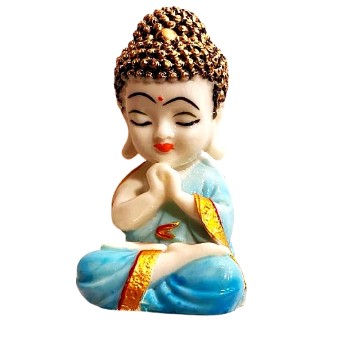 BUDA MEDITANDO 18CM – PAZ, EQUILIBRIO Y CONEXIÓN INTERIOR - CELESTE / M:$9.900 - D:$10.900