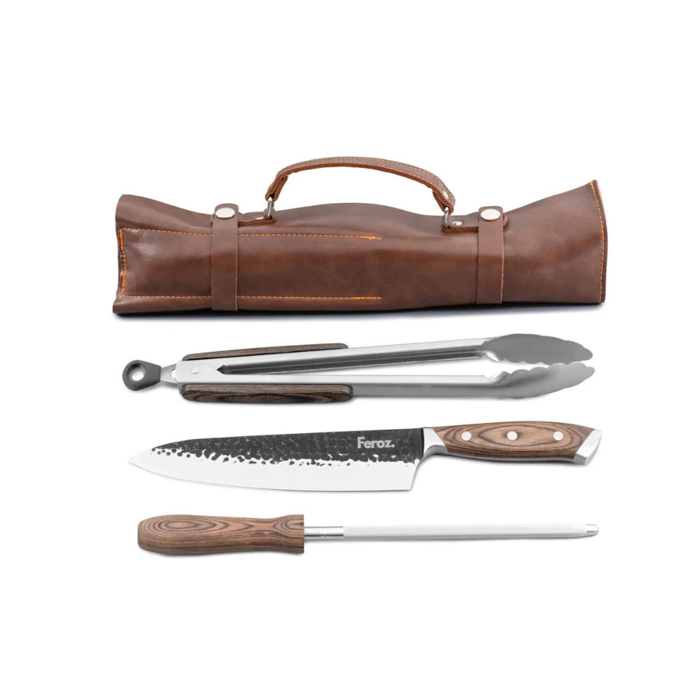 Trío Parrillero Feroz con Porta Cuchillo