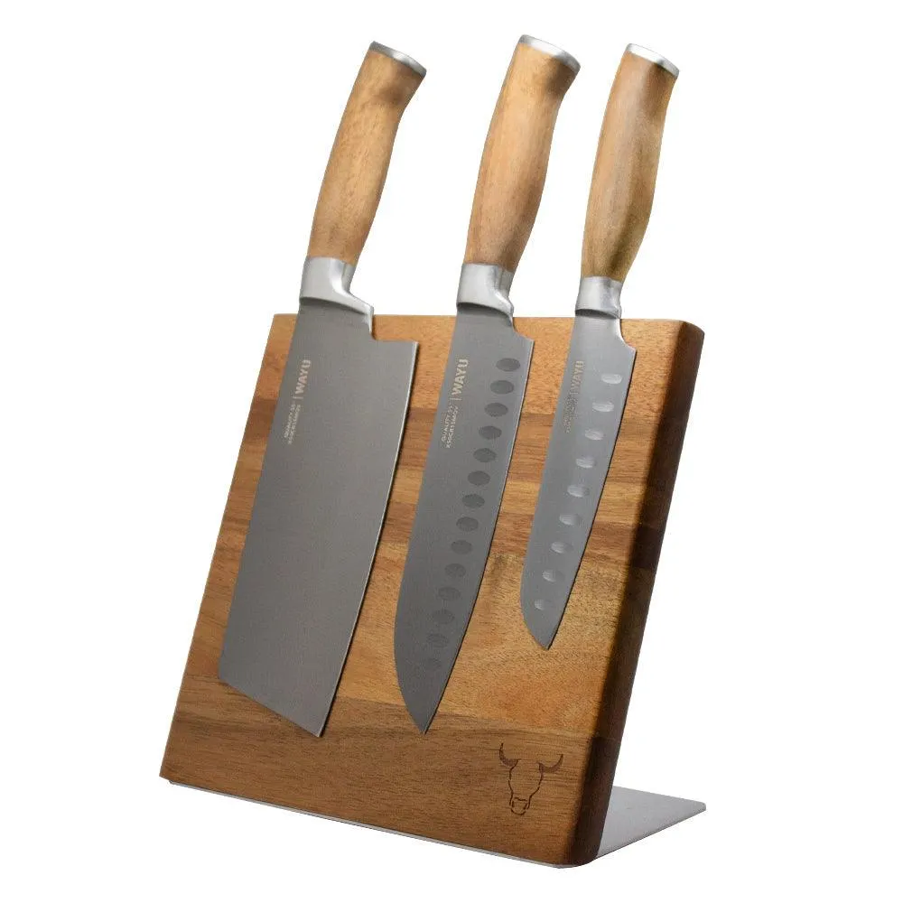 Block Magnetico + 3 Cuchillos parrilleros Wayu