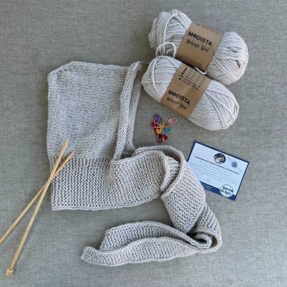 KIT GORRO BUFANDA NIÑO Tiempo de Tejer