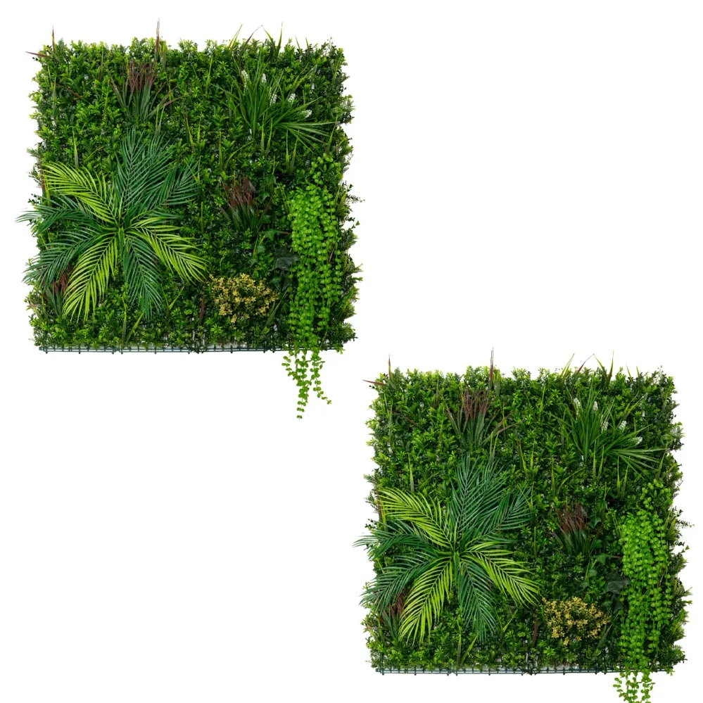 Panel de pared de Jardín Vertical Artificial Alina - 100cm x 100cm (set 2 unidades) Monster Shop