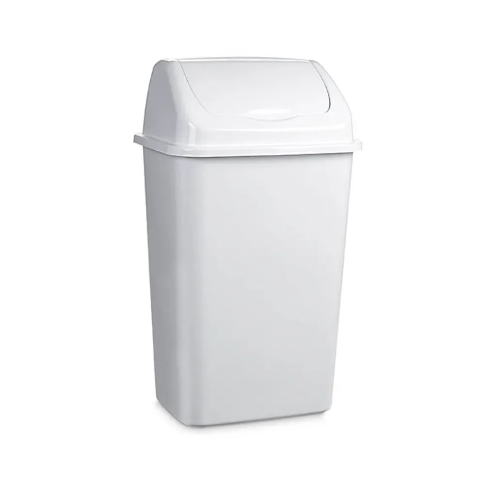 Papelera Basculante para Baño 9L Blanco