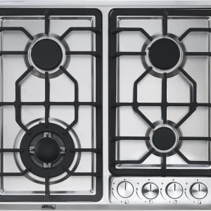 Parrilla de Gas de 4 Quemadores, Acero Inoxidable, Empotrable, 59cm, AROL P-IN4Q59 Electrodomesticos Olvera