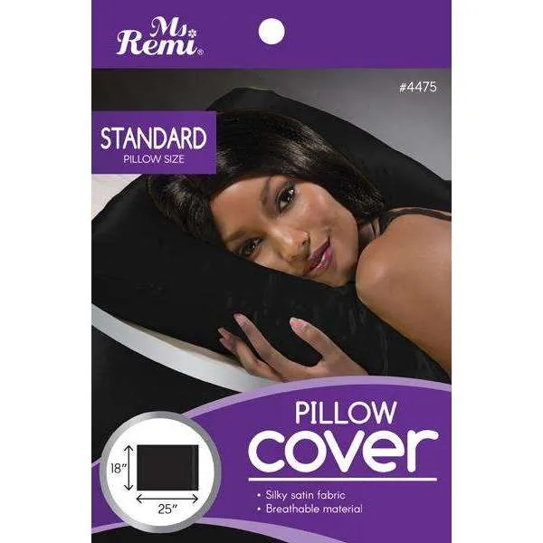 Funda de almohada de satén Ms. Remi negra