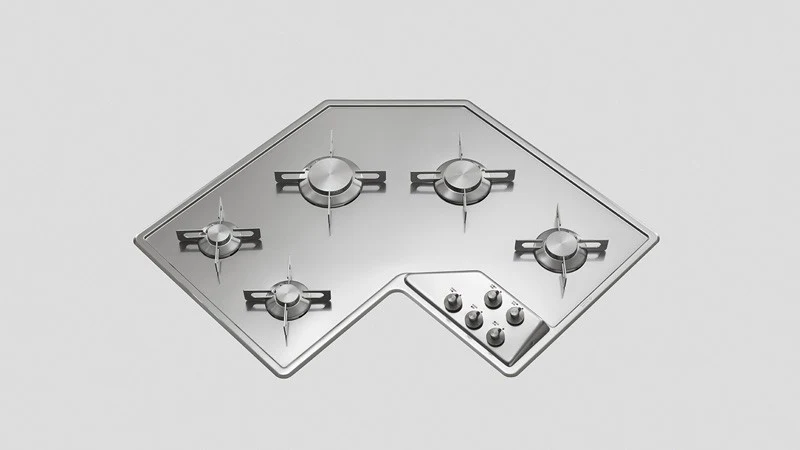 Placa de Coccion Angular de 5 Quemadores F 583/5G Alpes Inox Strumenti