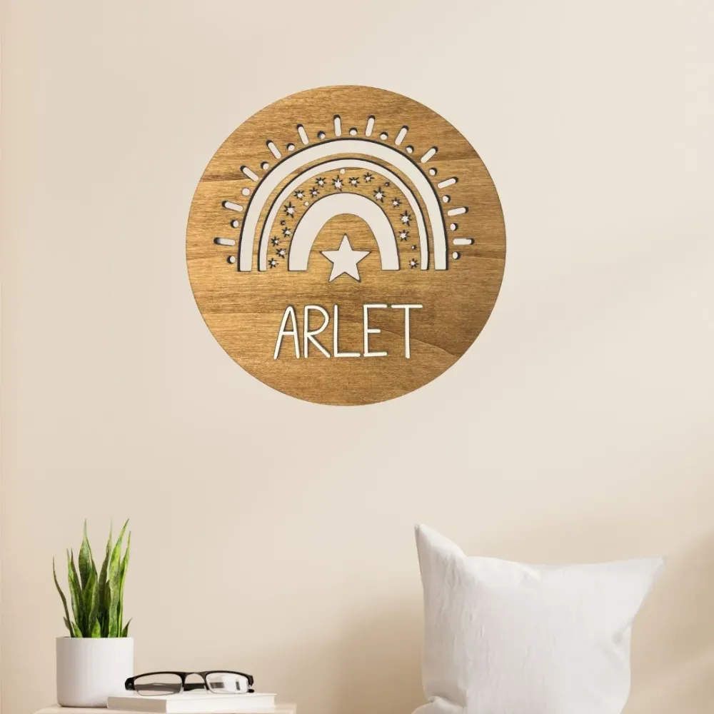Placa de Madera Personalizada con Arcoíris Fustik shop