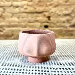 Portamacetas Copa Rosado Pálido, Textura Rústica Mi tienda
