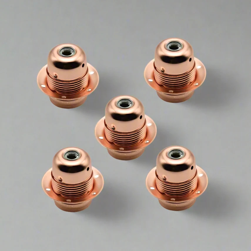 Portalámparas de techo en oro rosa - E27 para bombillas de bajo consumo ~2306