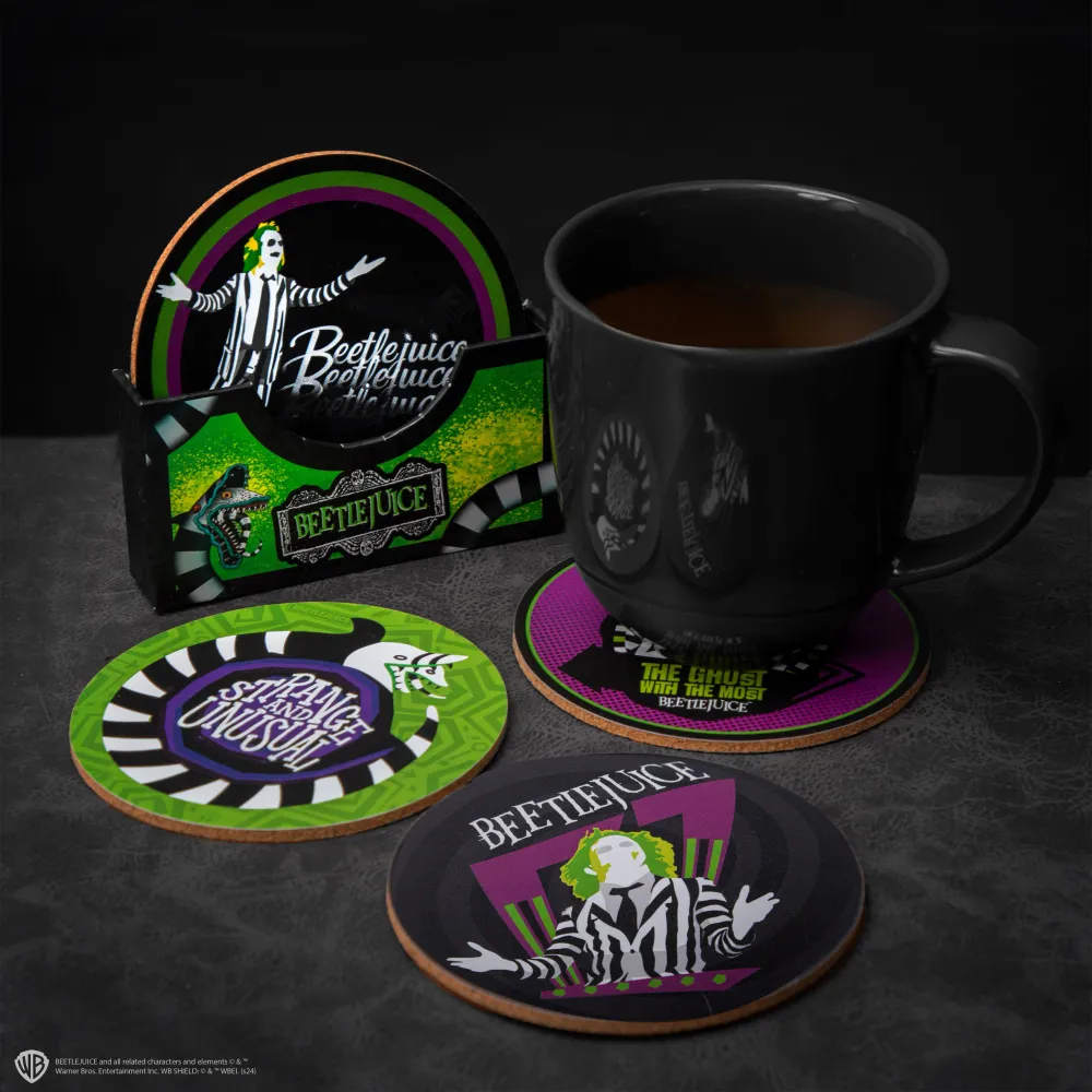 Conjunto de 4 posavasos de Beetlejuice Cinereplicas EU