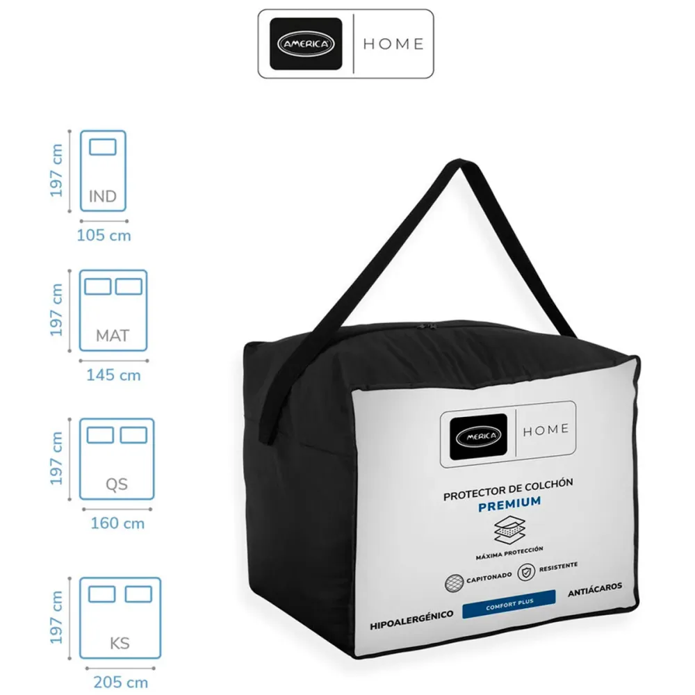 Protector de Colchon Queen Size America Diamond Premium Colchones America