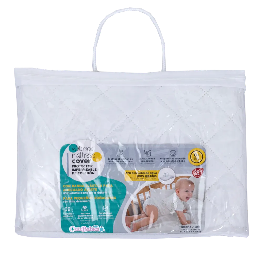 CUTEBABIES PROTECTOR IMPERMEABLE DE COLCHÓN BLANCO