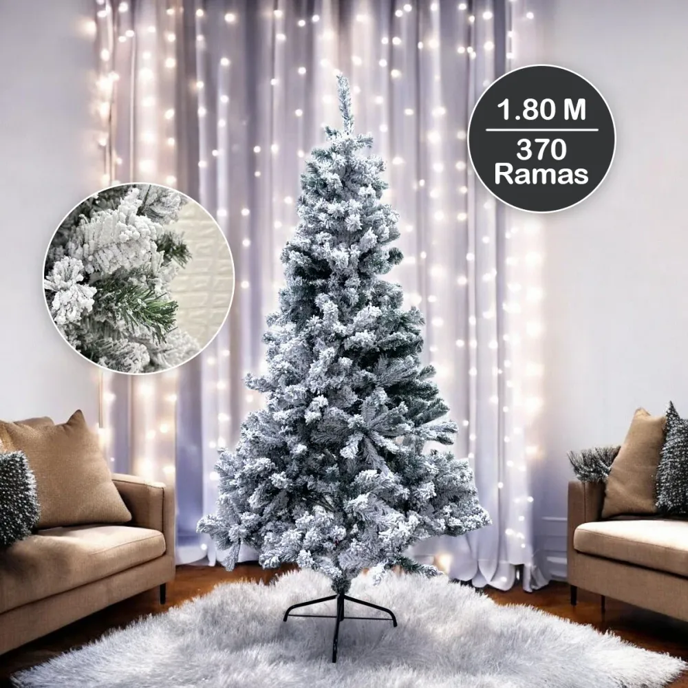 Árbol Navidad Efecto Nevado 1.80m 370 Ramas Snow ANTYU1-180SNOW