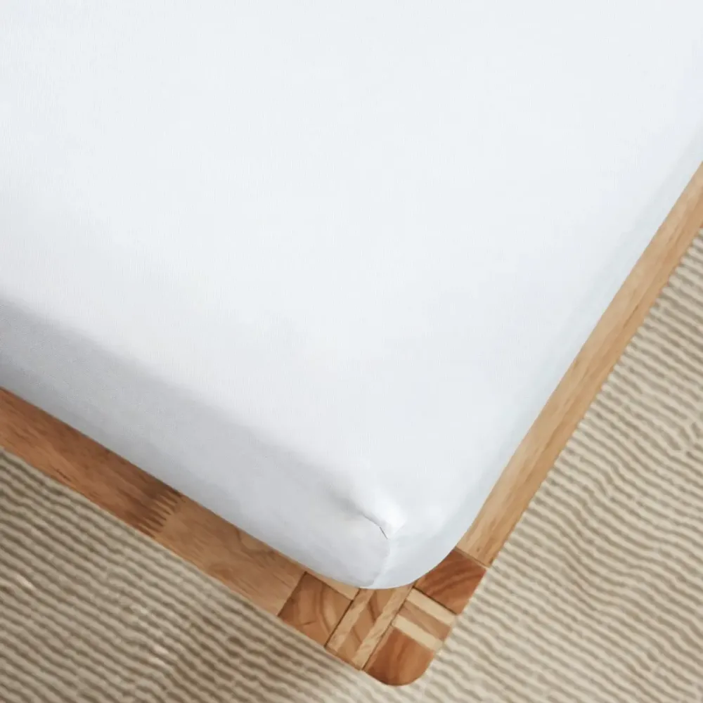 Sábana ajustable de bambú de lujo Crema