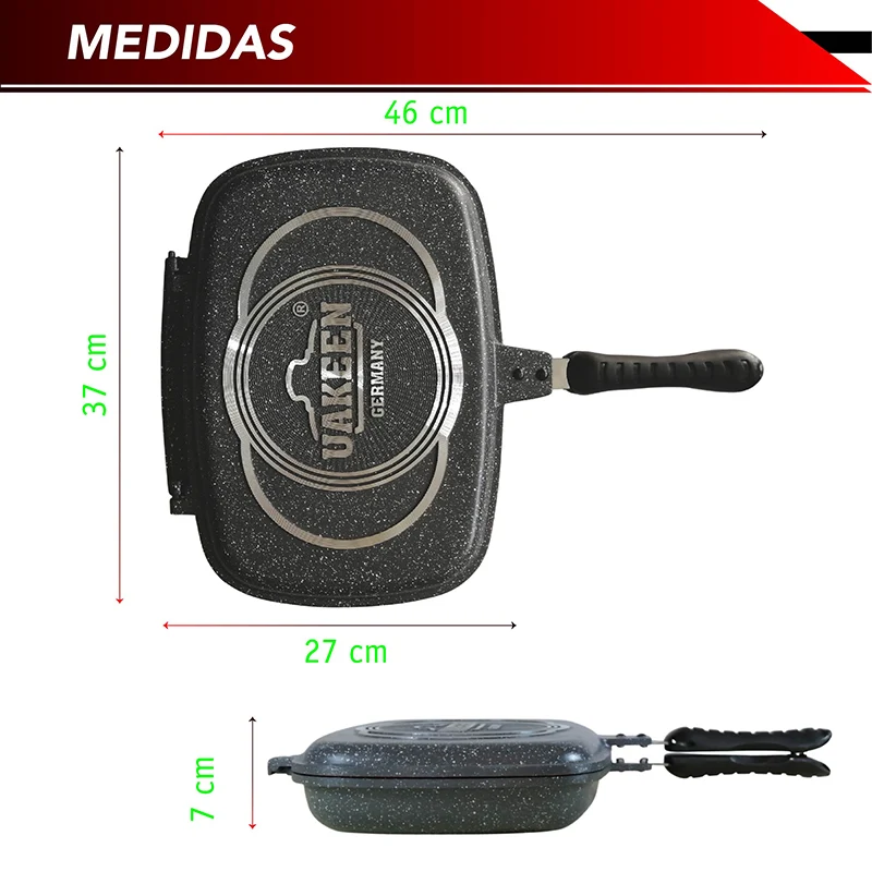 Sarten doble con cubierta de granito (gris) RD ROYAL COOK
