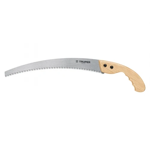 Serrucho de poda 14' hoja curva 6 DPP, mango madera, Truper 18172 STP-14