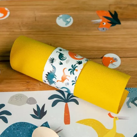 6 servilleteros de dinosaurio - Reciclable ANNIKIDS