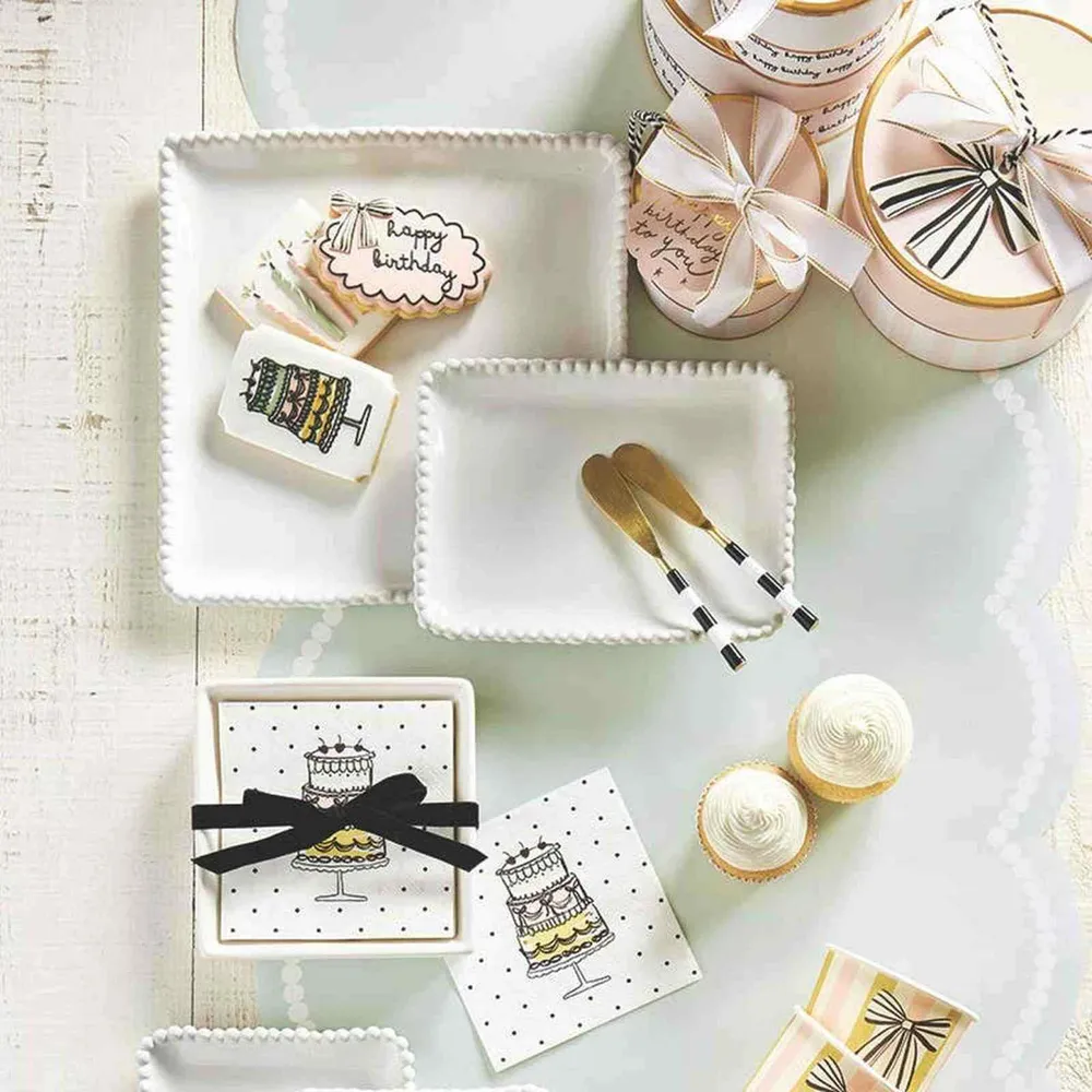 Ceramic Beaded Square Platter Santa Barbara Design Studio by Creative Brands