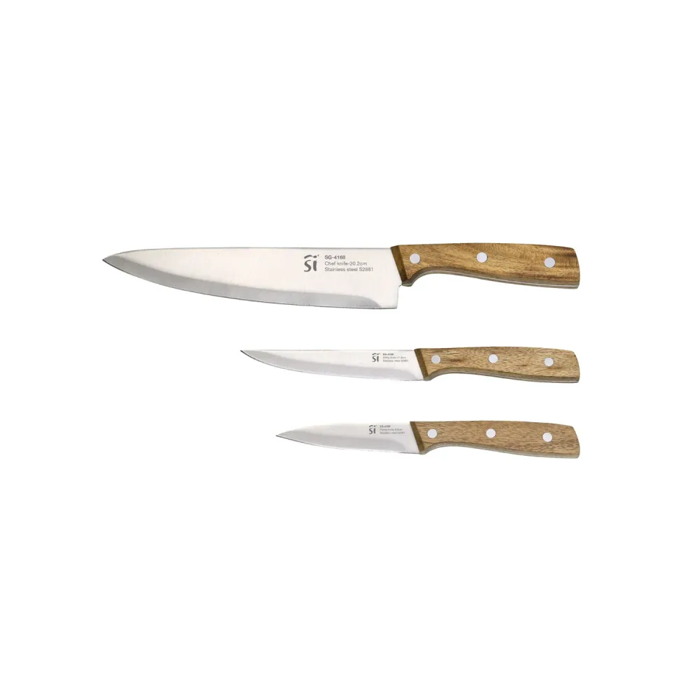 SET 3 CUCHILLOS ACERO INOXIDABLE NOIA Bergner
