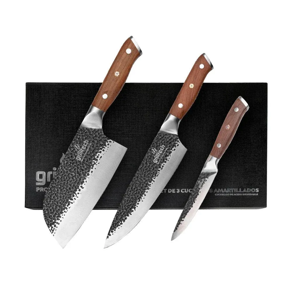 Set de 3 Cuchillos Herrero Parrillero Grilltech