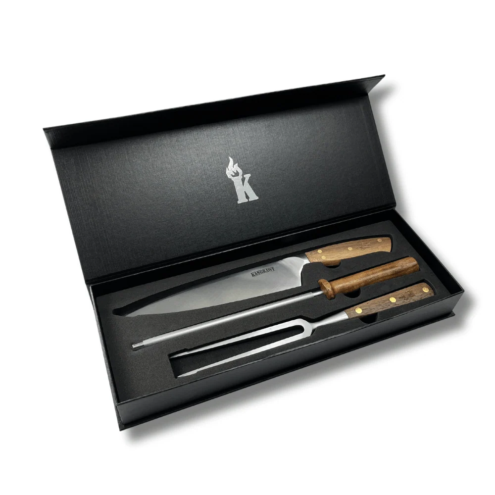 Set Cuchillo Parrillero Catemu + Pincho Premiun y Chaira Edición Black Kangkawe