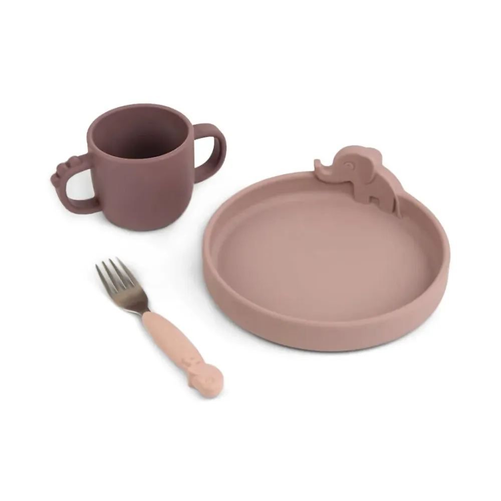 Done Deer Set de comida Peekaboo - Rosado